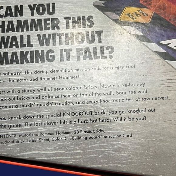 Vintage 1991 Milton Bradley Knockout Wall Stack Board Game With Rammer Hammer - Picture 3 of 6